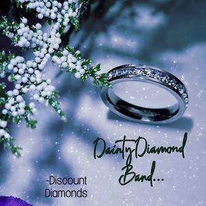 Clear White Diamond Titanium Ring